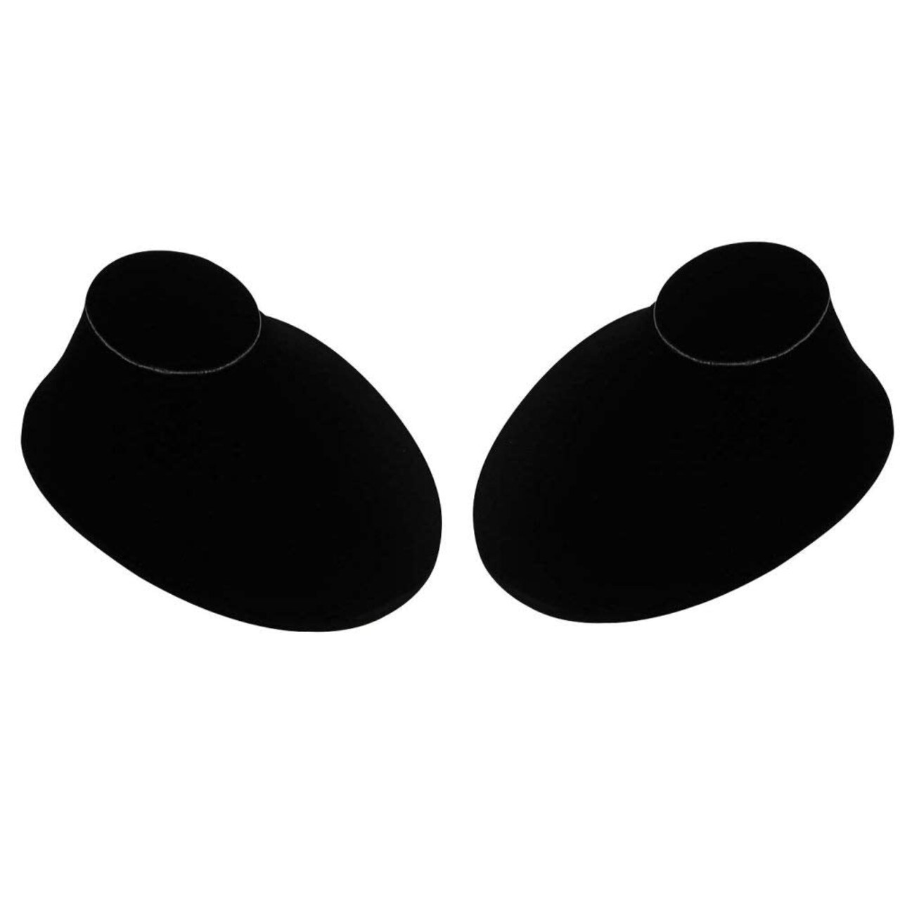 JewelrySupply Low Profile Necklace Display Bust Black Velvet (Pack of 2)